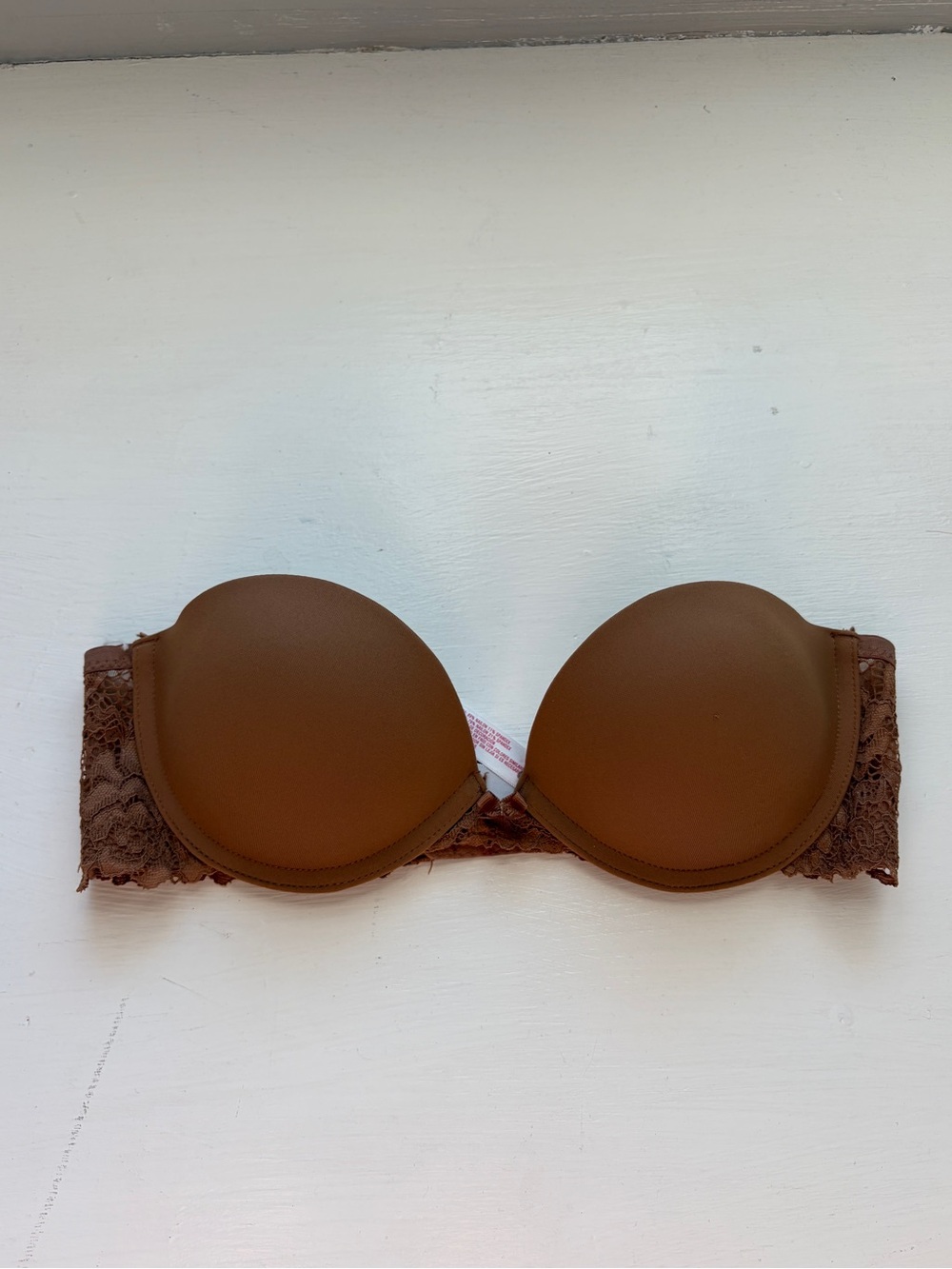 Xhilaration Brown Strapless Lace-Back Bandeau